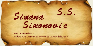 Simana Simonović vizit kartica
